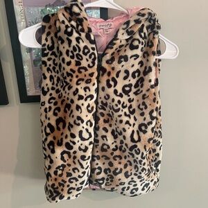 Leopard hooded vest
